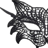 Nessiworld Black Color Cat Model Lace Embroidery Party Mask No. 8